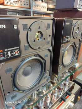 Philips AH 541  MFB  aktiv Lautsprecher 2 Wege in Holz Esche schwarz